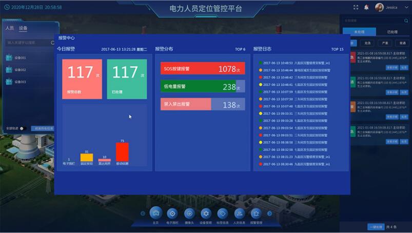 电力人员定位管控平台报警系统管理
